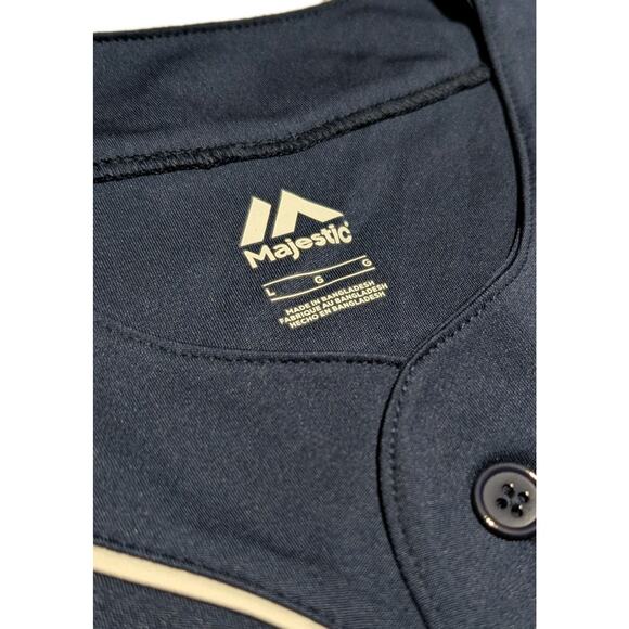 Milwaukee Brewers Jersey MLB Majestic Size Medium L Blue Gray White Official - Picture 3 of 4